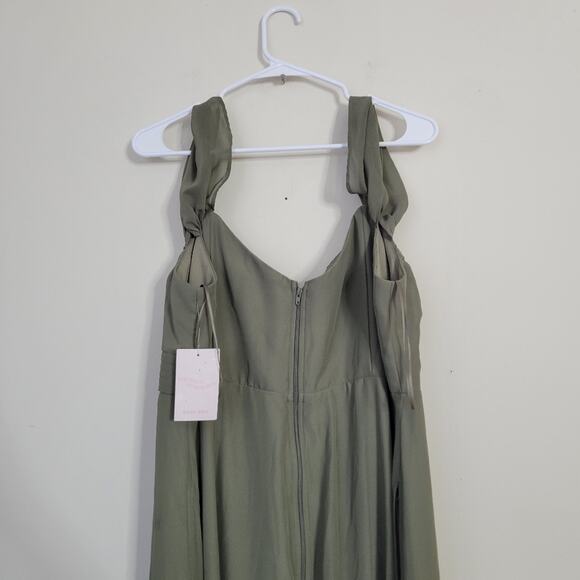 Birdy Grey Green Off-Shoulder Gown for Weddings - Picture 3 of 5